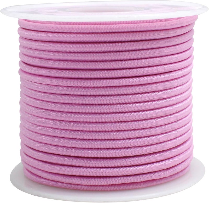 ZHFMLY Pink Elastic Beaded Cords 2mm 2/25 inch Elastic Cord String for Bracelets,Small Bungee Shock Cord for DIY Crafts, Beading and Sewing 48ft(ZH177) - Image 1